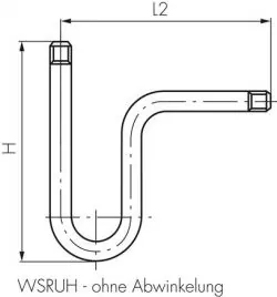Wassersackrohre, U-Form, DIN 16282, 1.4571